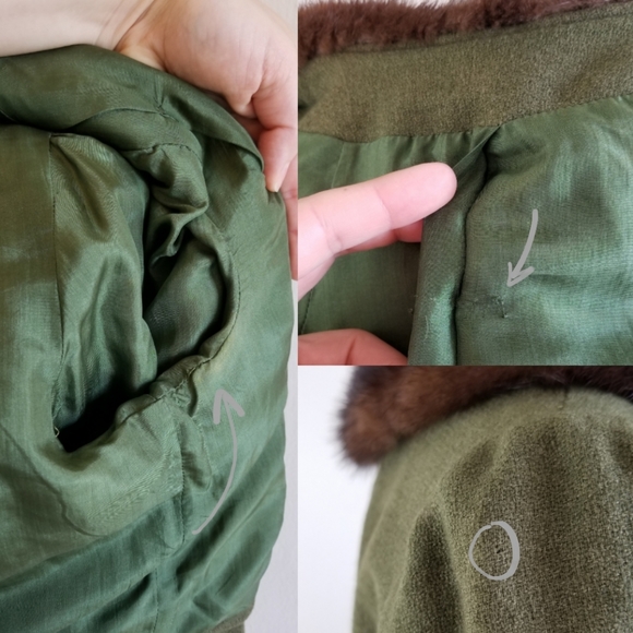 VTG 50s Branell Mink Collar Cropped Suit Jacket - Picture 14 of 16